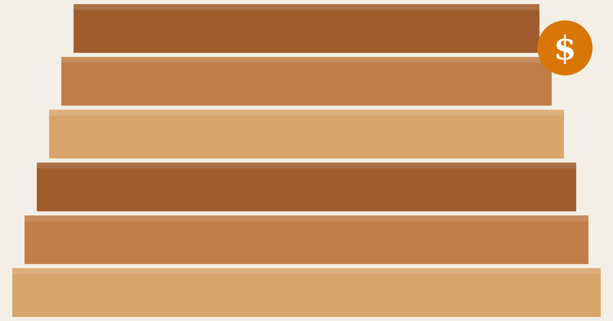Deck boards in perspective with a price tag - deck cost calculator