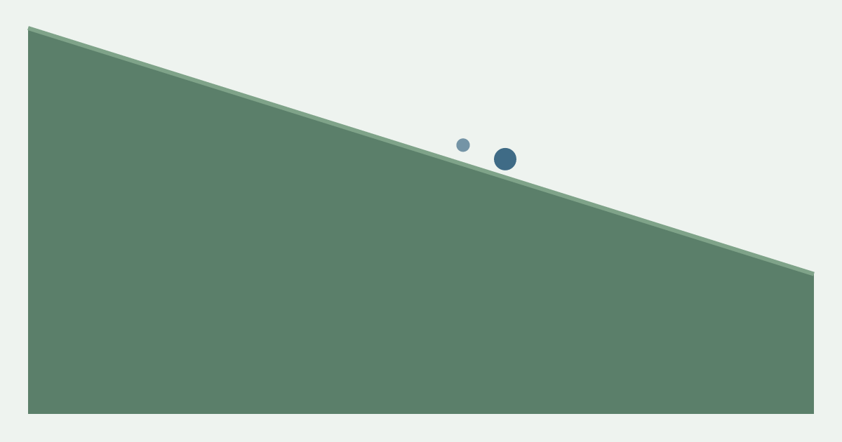 Graded ground sloping away with a water droplet - drainage slope calculator