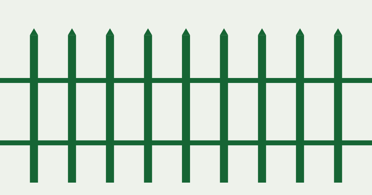 Picket fence with rails - fence material calculator