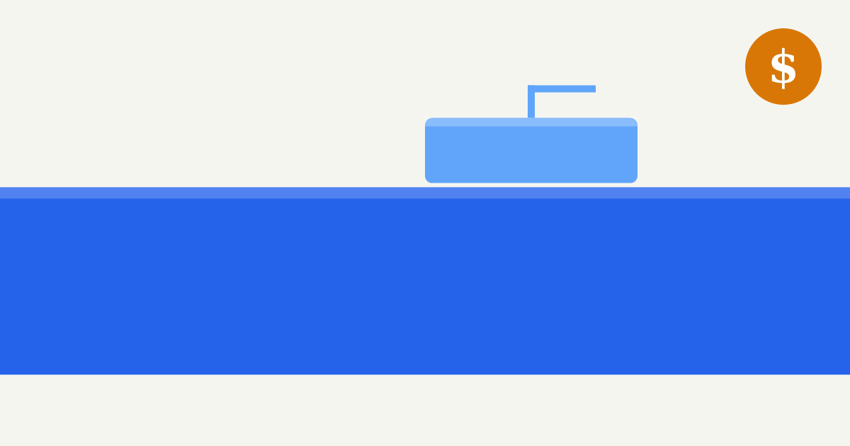 Paint roller stroke with a price tag - interior painting cost calculator