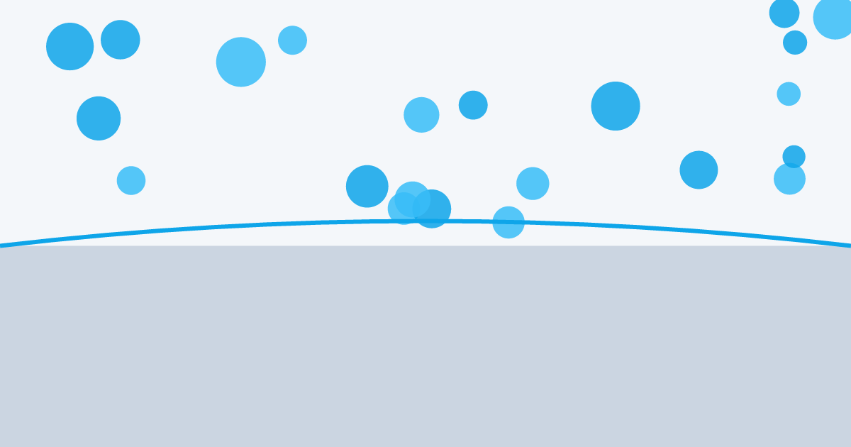 Water droplets over a membrane - waterproofing coverage calculator