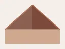 Gable roof cross-section with rise and run marked - roof pitch calculator