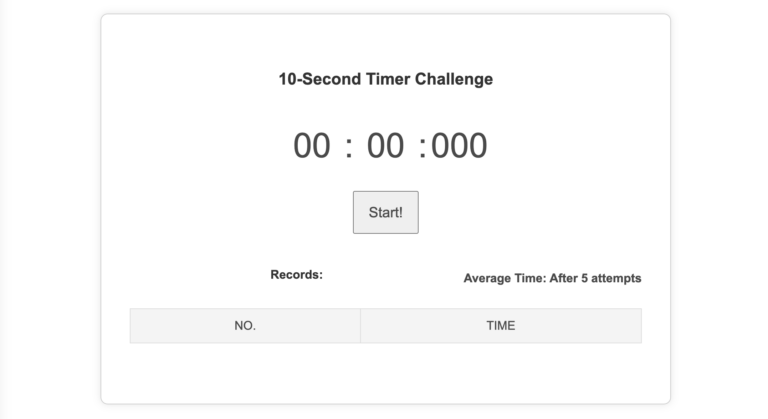 Maqola haqida ko'proq o'qing 10 Second Reaction Time Test